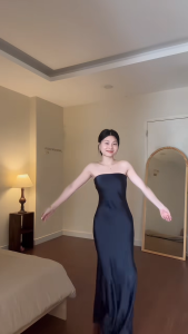 Đầm Lụa Cúp Ngực form dài dự tiệcVáy lụa Hàn châu cao cấp sang chảnh tôn dáng gợi cảm