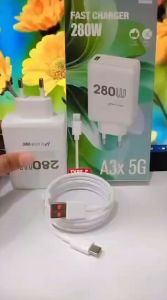 Charger Super VOOC 280W Fast Charger For OPP A3X 5G Batok Adapter + Kabel USB Support Fast Charging