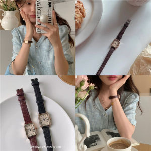 New 2025 Luxury Square Small Womens Watch Vintage Quartz Mini Dial Leather Strap Alloy Case Domestic Brand Waterproof