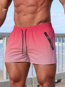 Summer Mens Swimming Trunks With Zipper Pockets Shorts Running Sport Swimming Shorts Mesh Liner Breathable Sports Shorts