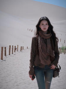 ผ้าพันคอผ้าฝ้ายลินินพับชายหาดสำหรับผู้หญิง ฤดูใบไม้ผลิและฤดูใบไม้ร่วง ทิวทัศน์ตะวันตกเฉียงเหนือ ทะเลทรายตะวันตกเฉียงเหนือ ท่องเที่ยว ถ่ายรูป ผ้าพันคอผ้าไหมแบบชาติพันธุ์