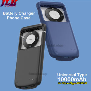 [JLK] 10000mAh Universal Battery Charger Phone Case for iPhone SE 7/8 Plus 11 12 13 14 15 16 pro max Samsung S23 s24 ultra Portable External Power Bank Charger Case for Xiaomi Huawei