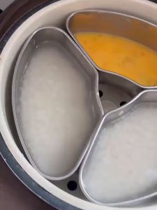 3pcs Set Mangkok Kukus Stainless Steel Food Grade Wadah Kukus Serbaguna Untuk Telur Sayur Nasi Anti Karat Tahan Lama dengan Tutup Kipas