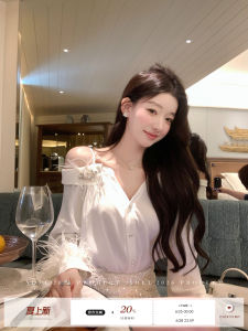 Elegant Versatile Slimming Off-Shoulder Shirt Spring