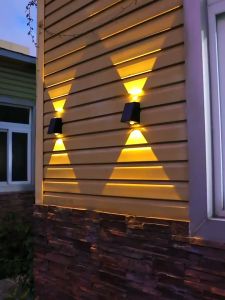Vimite 1/4PCS Led Solar Garden Light Outdoor Waterproof Automatic Sensor Modern Wall Washer Light Up And Down for House Gate Fence Warm Decorative Lamp