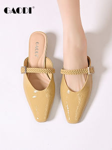 GAODI | Square Toe Mary Jane Mule Shoes One Strap Heeled 1 pc