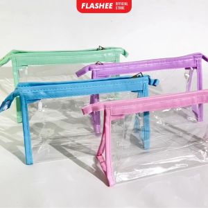 Flashee Kotak Pensil Bening Kapasitas Besar Multifungsi Pencis Case Bening Transparant Polos