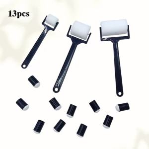13Pcs Sponge Roller & Finger Dauber Set Foam Painting Tools for DIY Art Class High-Density Stamps for Scrapbooking & Mural