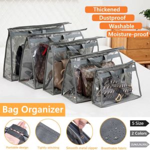 Transparent Bag Storage Dust Bag Organizer Zipper Handbag Protector Hanging Bag Pouch Waterproof
