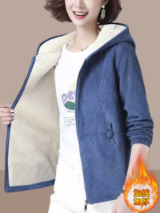 Womens Fleece Lined Thick Corduroy Jacket Short Style Cotton Coat Large Size Fashionable Autumn Winter New Arrival Korean Style