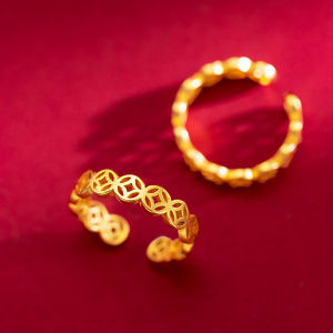 Lucky emas 916 Gold Rings for Women Band Wrap Rings Size adjustable Non Tarnish Gold Ring