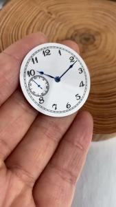 37MM White Watch Dial Blue Black Hand Set fit ETA 6497 ST3600 Mechanical Watch Men Watch Accessories Part Gloss Dial