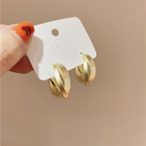 2025 New Fashion Matte Unique Metal Earrings Vintage Cold Tone Elegant Summer Geometric Pattern Womens Hoop Earrings