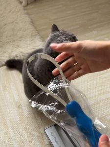 Cat Hair Comb Pet Dog Float Hair Cleaning Handy Gadget Hair Removal Cleaner Stainless Steel Serrated Horse Brush Long Hair Steel Ring Scraper