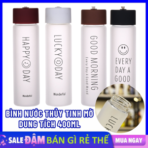 Bình Đựng Nước Lõi Thủy Tinh 400ML Chịu Nhiệt Thiết Kế Sang Trọng - Chai Thủy Tinh  Bình Nước Cho Bé - Bình Nước Thể Thao