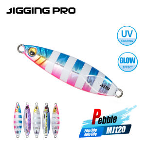 JIGGINGPRO 20g 30g 40g 60g Shore Jigging Lure Saltwater Fishing Slow Jig Sea Fishing Tackle Luminous Bait
