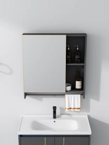 Gray Aluminum Bathroom Sinks Cabinet Basin Set Bathroom Sink (Equipped with faucet and accessories)