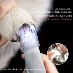 LED Light Pet Nail Clippers - Great for Trimming Cat and Dog Nails and Claws 5x Magnification Can Be Used as Nail Clippers Qu
