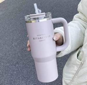 SITARAYURI Original Car Tumbler 900ml Vacuum Insulated Bottle w/ Straw & Handle Stainless steel