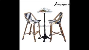 Anusarin Paris Series Bistro Table 03 Cast Iron Bar Table with Artificial Marble Top 60 cm โต๊ะบาร์เหล็กหล่อตันสีขาว ท็อปหินสังเคราะห์สีขาว