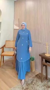 gamis ceruty set hijab mix payet tangan