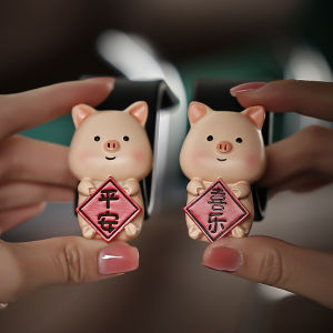 Cartoon Pig Car Hooks Pair Auto Interior Decoration Products Vehicle Storage Solutions by Jiuhu Brand