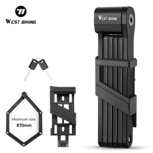 กุญแจสายยูการขี่มอเตอร์ไซค์87ซม. ล็อคจักรยานแบบพกพาโลหะผสมสังกะสีล็อคโซ่กันขโมยสำหรับรถจักรยานยนต์จักรยานเสือหมอบ MTB พร้อมกุญแจอุปกรณ์เสริมการขี่จักรยาน