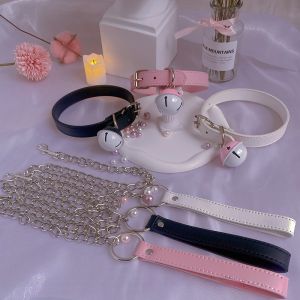 Choker Clavicle Necklace Womens Pure Desire Neck Ring Collar Couple Hand Holding Rope Cute Neck Ring Bell