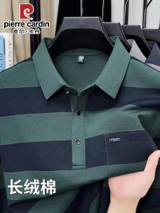 Áo Thun Polo Pierre Cardin Nam Tay Dài Thường Ngày Sọc Cổ Polo Vải Cotton Thương Hiệu Pierre Cardin Mùa Thu 2025