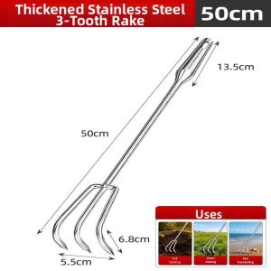 Stainless Steel Weeder Rake Long Handle