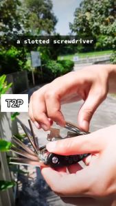 T2P 16 in 1 Bicycle Tool Sets Pocket Screwdriver Chain Multi Repair Screws Hex Spoke Wrench
