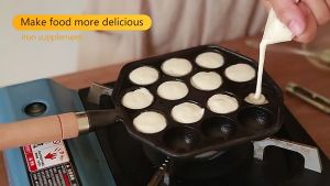14 Holes Takoyaki Cooking Pan Non-stick Takoyaki Grill Pan Octopus Ball Pancake Maker Baking Mold Takoyaki Pan with Removable Handle for Home Kitchen Commercial