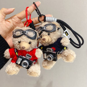 JIFANPAUL | Cute Camera Bear Bag Charm Plush Toy Keychain Gift