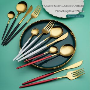 Stylish Gold Western Dining Utensil Set 4 Pieces