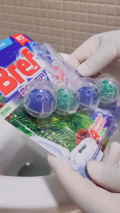 Viên treo bồn cầu khử mùi thơm mát diệt khuẩn Bref Power Active Lemon hương Xanh  Cam chanh Lavender   vỉ 4 viên 50g