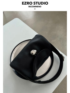 [Ezro] Western Style! Egg-Shaped Lock Classy First Layer Cowhide Boston Bag Special-Interest Design Satchel Womens Bag
