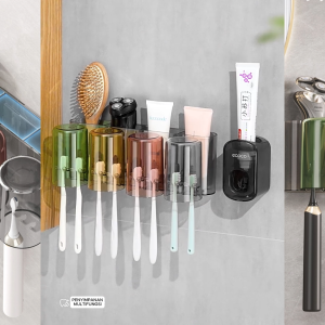 ECOCO Antibacterial Toothbrush Rack - Rak Sikat Gigi Antibakteri Tempel Dinding / Tempat Sikat Gigi Higienis Anti Bakteri / Tempat Sikat Gigi Higienis Anti Bakteri / Rak Sikat Gigi Tempel Dinding