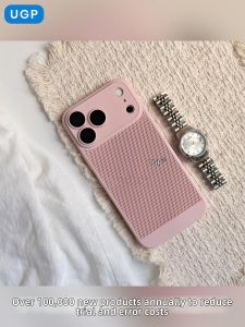 UGP | Honeycomb Heat Dissipation Breathable Unique Stylish Pink iPhone 17 ProMax Case Full Protection
