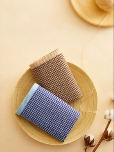 Checkered Pattern Cotton Towels 2pcs