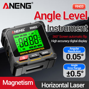 ANENG | Digital Angle Level Laser Instrument 360°Screen Automatic Flip Four-sided Strong Magnetic Inclinometer Universal Tool ANENG RN03