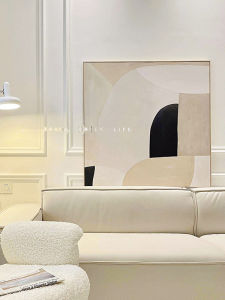 งานฝีมือสีมอเรนด์ Abstrat Decorative Painting ภาพพื้นที่นั่งโซฟาสไตล์ครีมไม้ ภาพตกแต่งห้อง ภาพวาดสุดหรูหรา