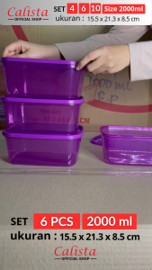 CALISTA UKURAN BESAR RUMOI BENING SET 6 & 10 - FOOD CONTAINER TOPLES MULTIFUNGSI AMAN & KUAT SERBAGUNA FOOD PREP