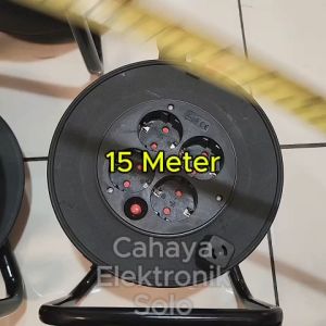 Kabel Roll Kosongan 15m 25m 50m Kualitas Baik Plastik Safety Steker Extension Rol