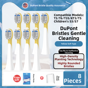 Electric Toothbrush Head Compatible with iSonic T3/T6/T3S/KT3/T5 Children S3S7 Replacement Hardness Grade Adult Deep Cleaning