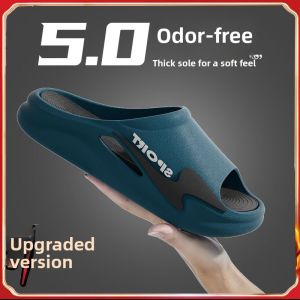 Mens Summer 2025 New Indoor Home Anti-slip Waterproof Slippers Sporty Sensation Flat Sandals Comfortable PVC Material Shock Absorption