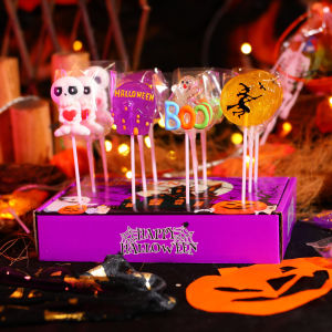 Halloween lollipop skull BOO witch castle funny cute pumpkin gift box