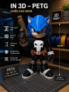 Đồ chơi Sonic PETG in 3D cao 28cm