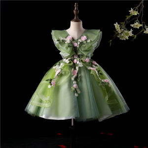 Princess Dress Childrens Fashion Show Host Piano Performance Outfit Birthday Flower Girl Wedding Gown Polyester Cotton Blend