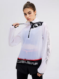 Womens Lightweight Breathable UV Protection Yoga Sportswear Half Zipper Long Sleeve Fitness Clothing Full Abdomen Regular Fit