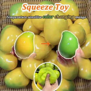 Soft Handmade Crispy Mango Stress Ball Fidget Toy Crunchy Squeeze Ball Round Blocks Filled ASMR Anti Stress Toys for Adults